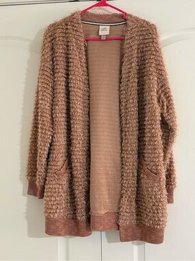 Textured Open-Front Cozy Cardigan Sweater